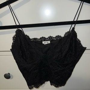 Garage Black Lace Crop Top